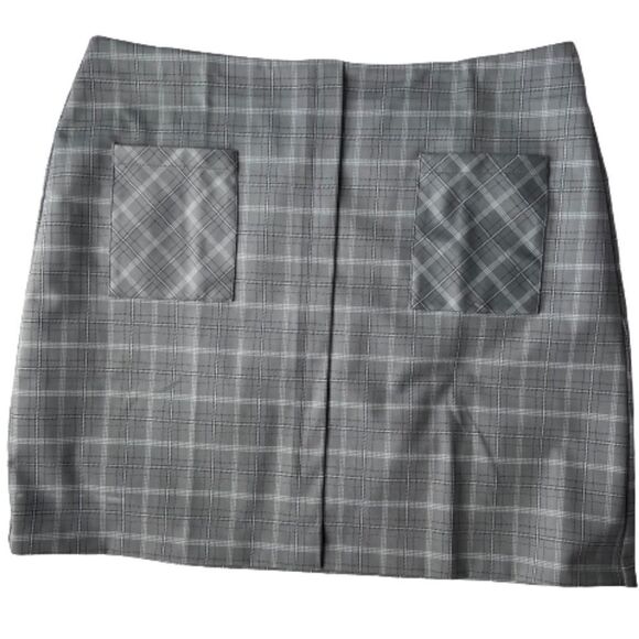 Gray Pin Stripe Check Front Pocket Skirt - 22/24W‎ - Picture 3 of 13